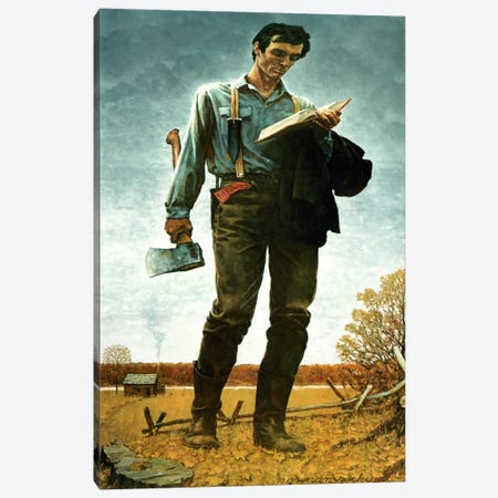 Lincoln the Railsplitter Canvas Print #NRL275} by Norman Rockwell Canvas Art Print