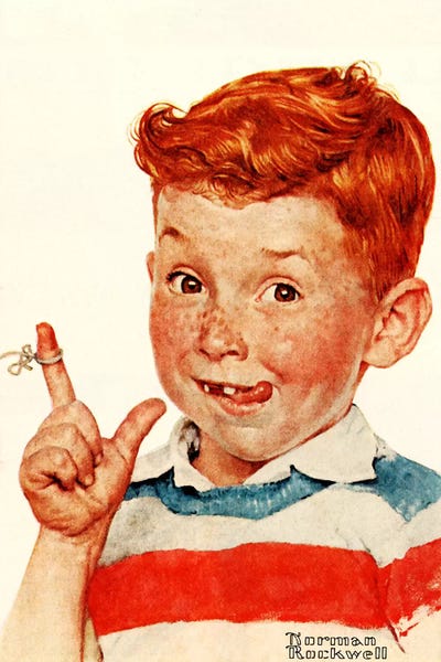 Norman Rockwell: Boy with String by Norman Rockwell