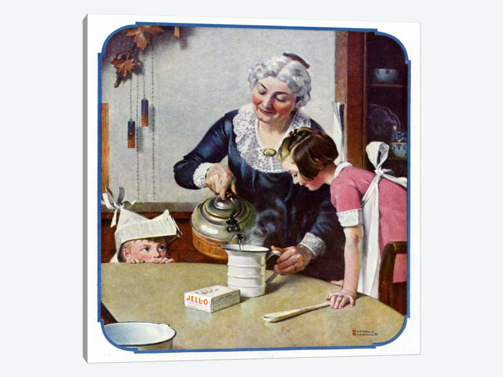 "It's So Simple" by Norman Rockwell 1-piece Canvas Art Print