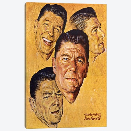What About Reagan? Canvas Print #NRL29} by Norman Rockwell Canvas Wall Art