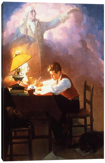 Washington's Bicentennial Birthday Canvas Art Print - Norman Rockwell