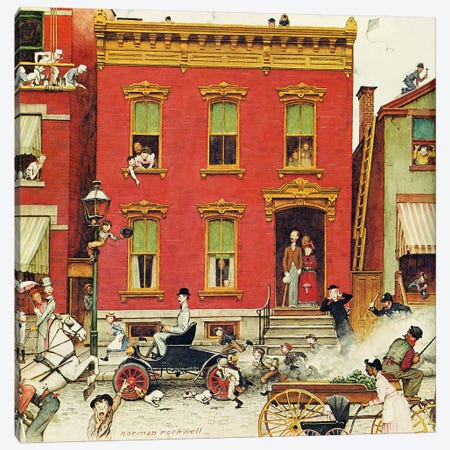 The Street Was Never the Same Again Canvas Print #NRL315} by Norman Rockwell Canvas Artwork