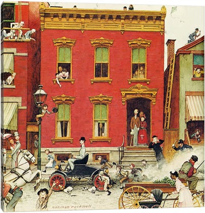 The Street Was Never the Same Again Canvas Art Print - Norman Rockwell