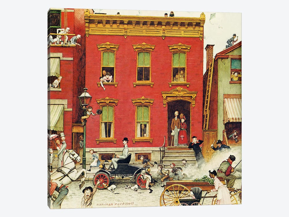 The Street Was Never the Same Again by Norman Rockwell 1-piece Canvas Art Print