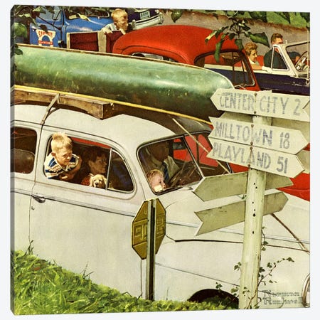 Crossroads on Sunday Canvas Print #NRL318} by Norman Rockwell Art Print