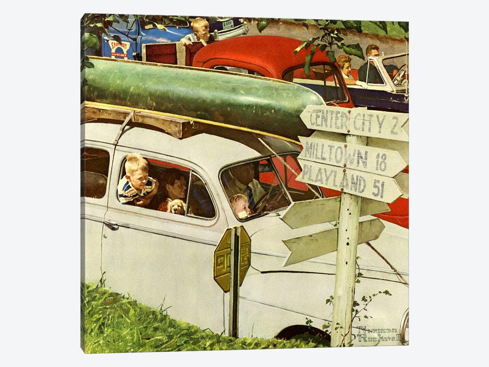 Crossroads on Sunday by Norman Rockwell 1-piece Canvas Wall Art