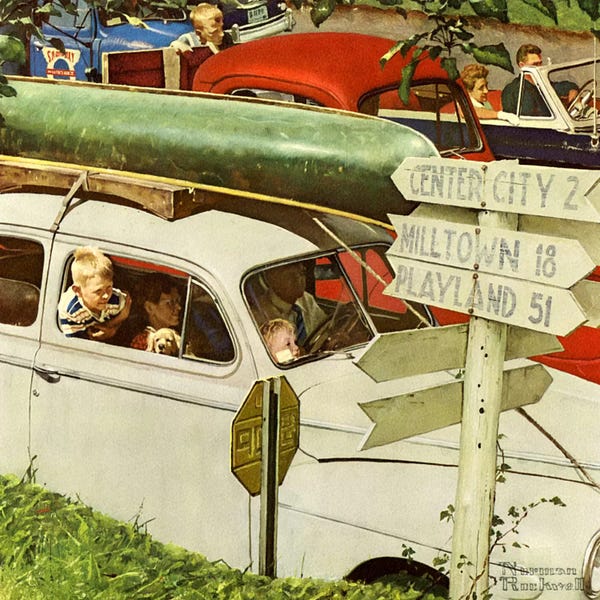 Norman Rockwell: Crossroads on Sunday by Norman Rockwell