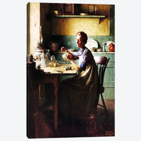 But You'll Have Light at the Touch of a Finger Canvas Print #NRL325} by Norman Rockwell Canvas Print