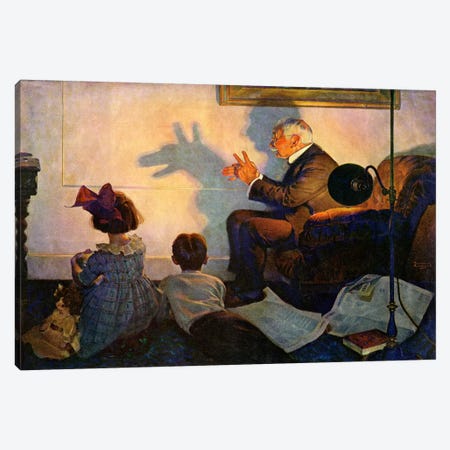 The Children's Hour Canvas Print #NRL326} by Norman Rockwell Art Print