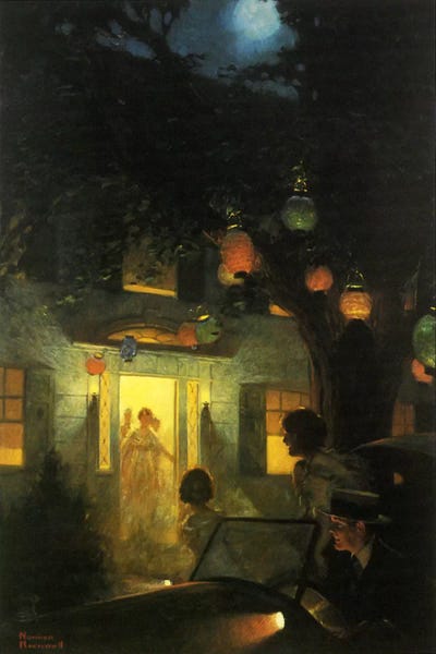 Norman Rockwell: And the Symbol of Welcome Is Light by Norman Rockwell