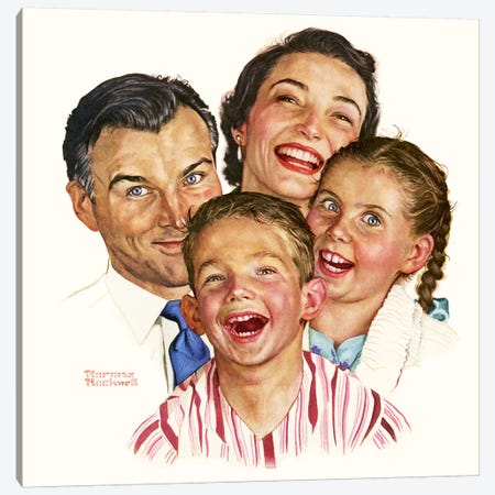 The Greatest Joys Are Shared Canvas Print #NRL333} by Norman Rockwell Canvas Art Print