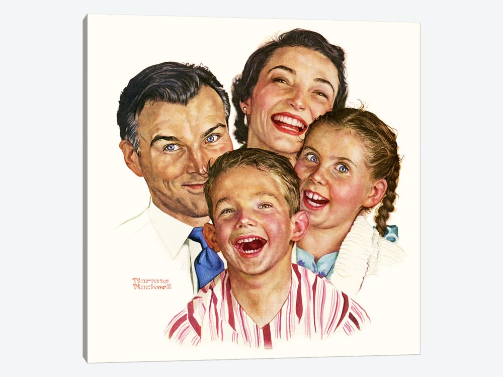 The Greatest Joys Are Shared by Norman Rockwell 1-piece Canvas Art Print
