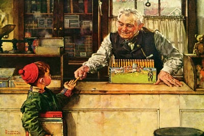 His First Pencil by Norman Rockwell acrylic art print
