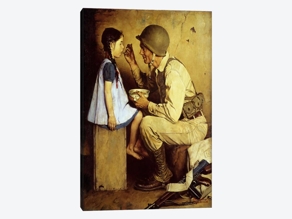 The American Way by Norman Rockwell 1-piece Canvas Art Print