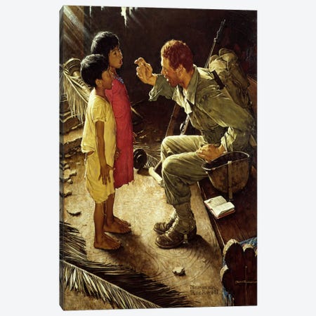 O'er the Land of the Free Canvas Print #NRL338} by Norman Rockwell Canvas Print