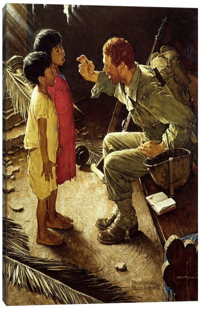 O'er the Land of the Free Canvas Art Print - Norman Rockwell