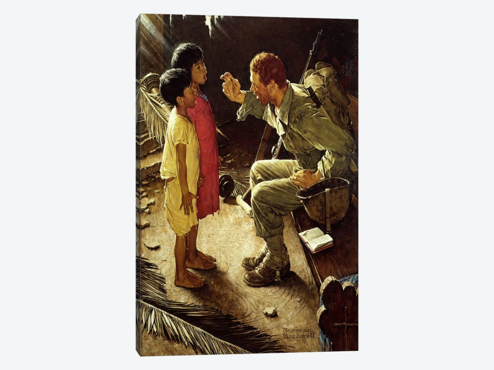 O'er the Land of the Free by Norman Rockwell 1-piece Canvas Artwork