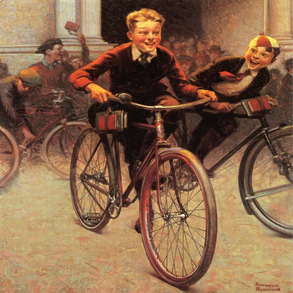 Cycling: School, this Year, Means More Than Ever Before by Norman Rockwell