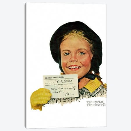 Portrait of Becky Olmstead Canvas Print #NRL346} by Norman Rockwell Canvas Art Print