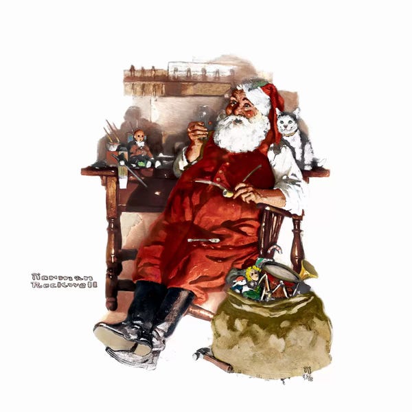 Norman Rockwell: Santa with Coke by Norman Rockwell