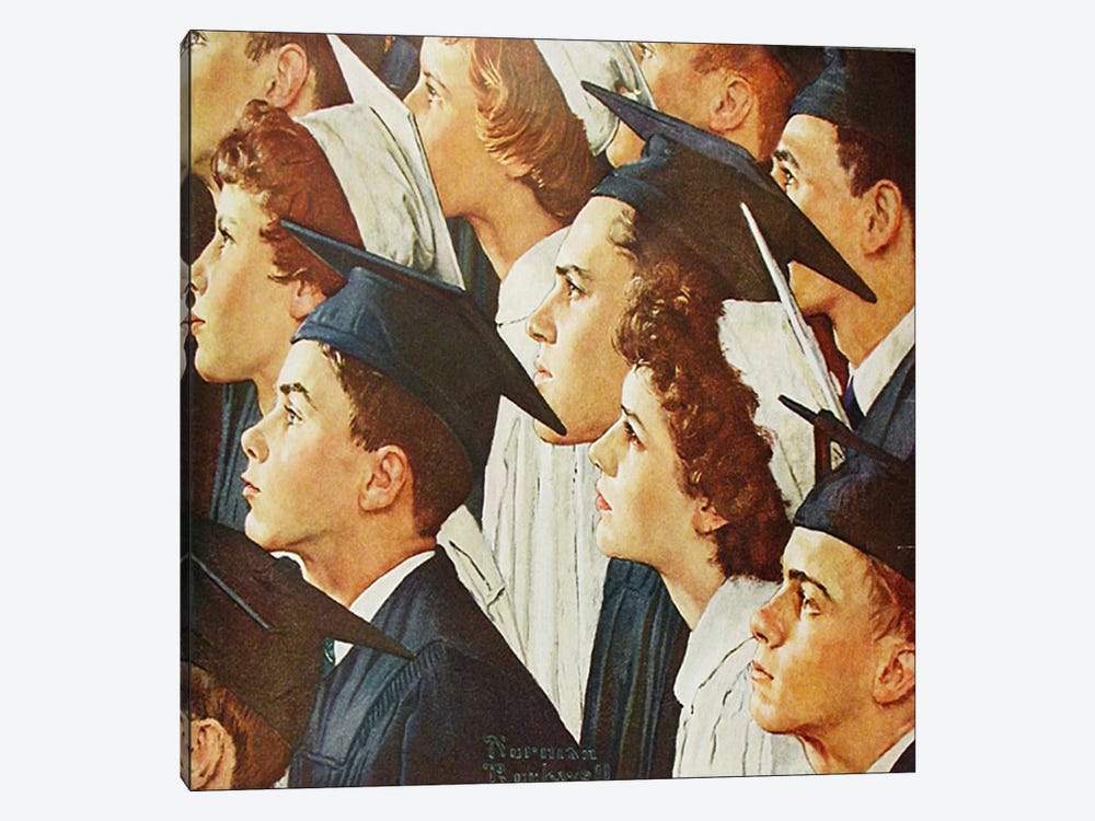 Bright Future for Banking by Norman Rockwell 1-piece Canvas Artwork