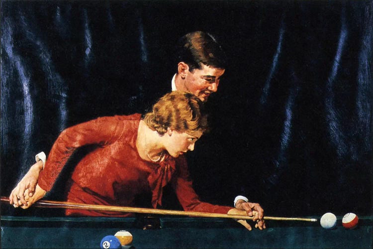 Billiards Is Easy to Learn by Norman Rockwell wall art