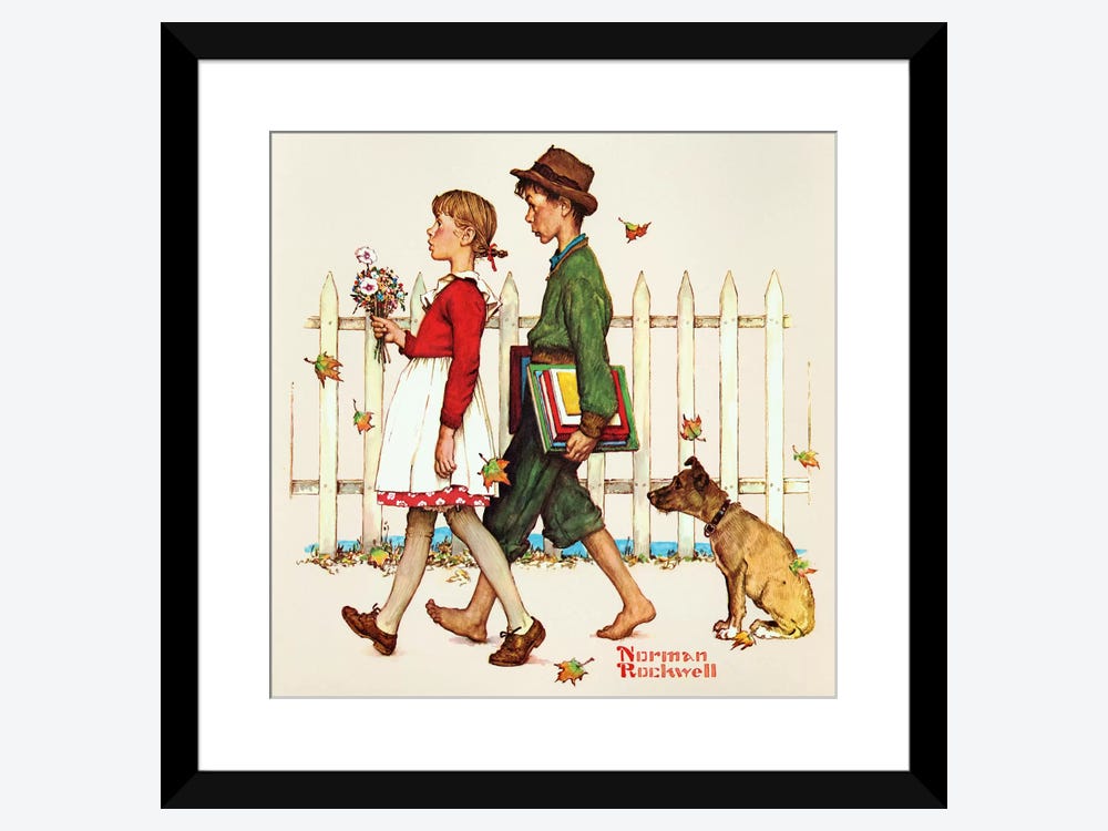 Young Love: Walking to School ( Animals > Dogs > German Shepherds art) - 24x24x1