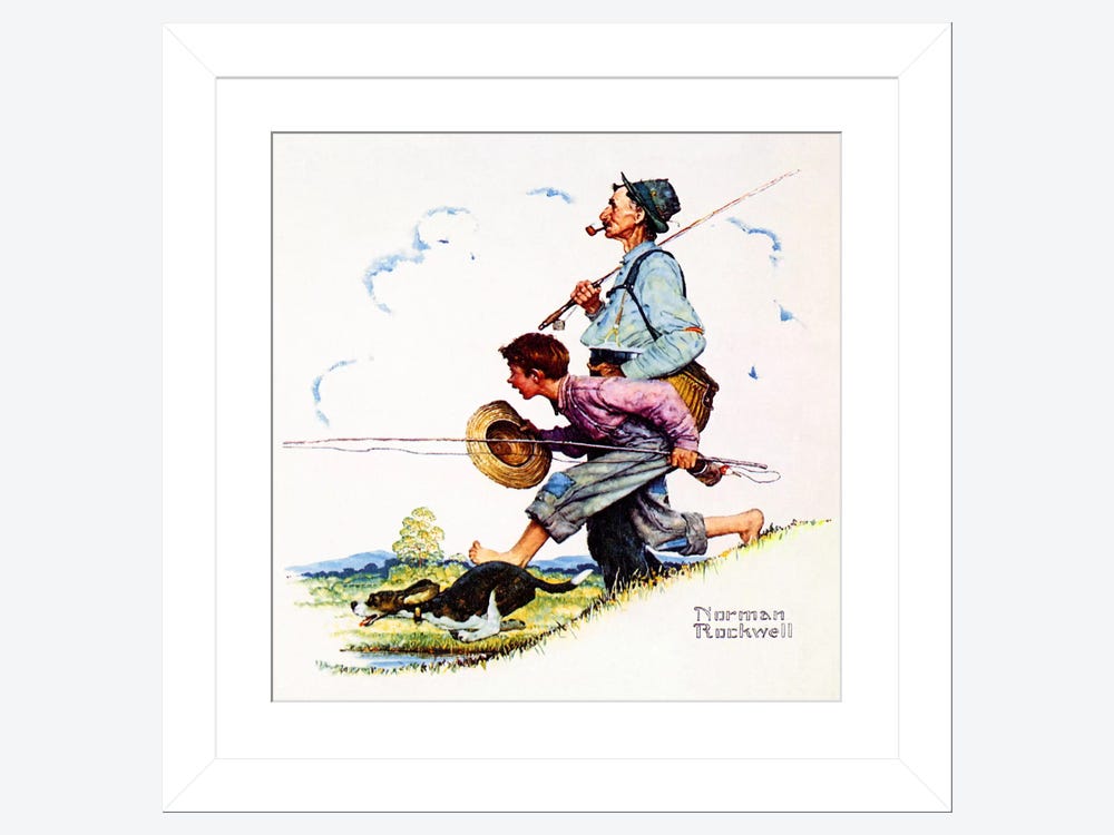 Grandpa and Me: Fishing ( Sports > Fishing art) - 24x24x.25