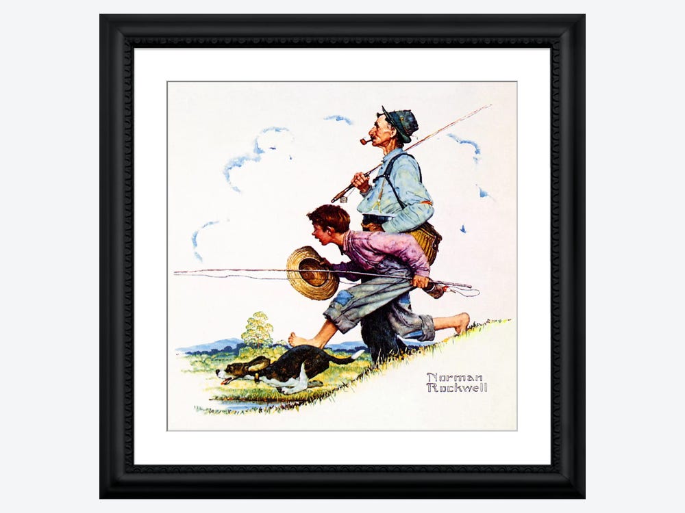 Grandpa and Me: Fishing ( Sports > Fishing art) - 16x16x1