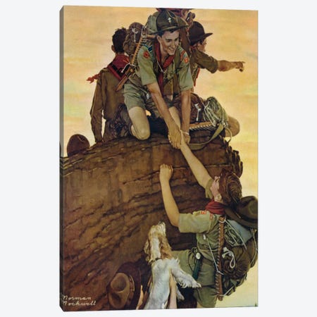 All Together Canvas Print #NRL383} by Norman Rockwell Canvas Artwork