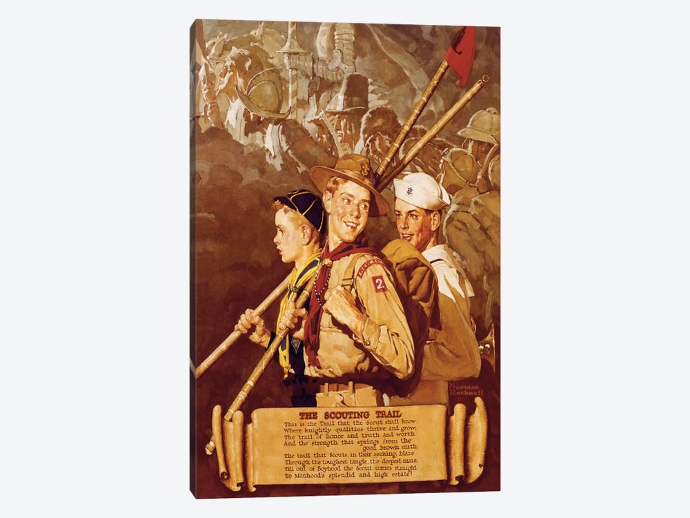 The Scouting Trail by Norman Rockwell 1-piece Canvas Artwork