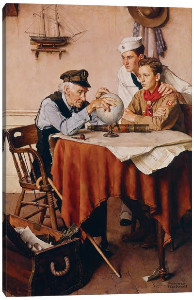 Scouts of Many Trails Canvas Art Print - Norman Rockwell