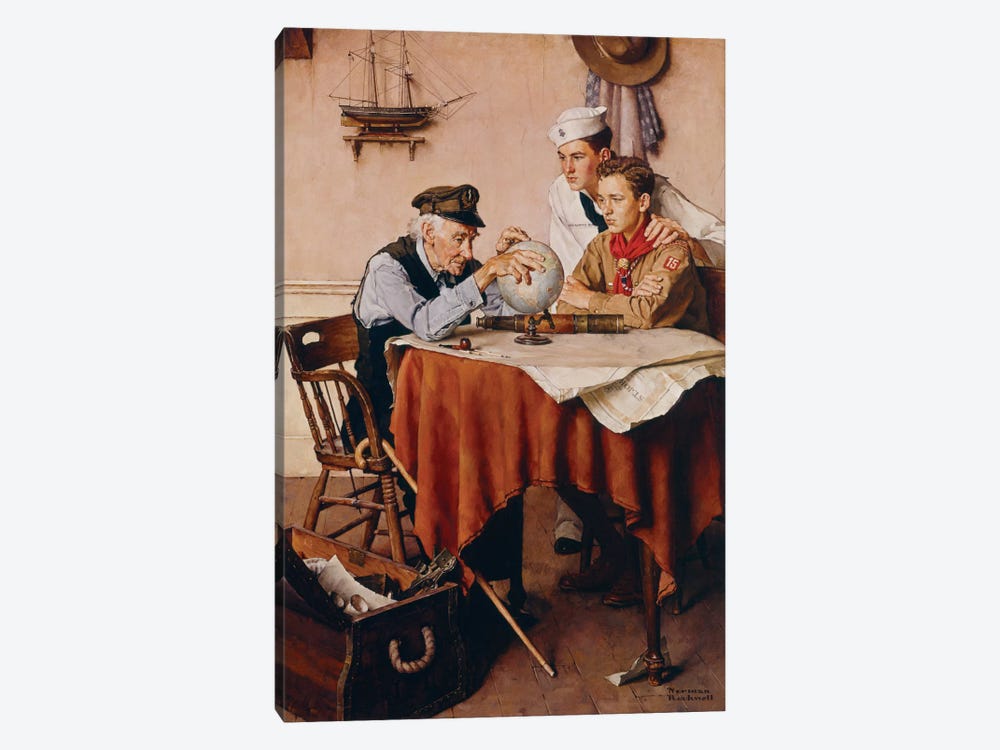 Scouts of Many Trails by Norman Rockwell 1-piece Canvas Art Print