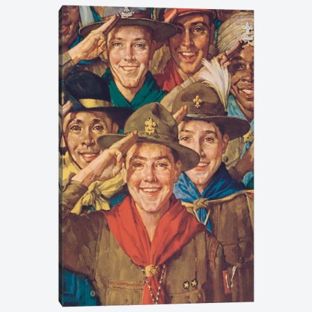 An Army of Friendship Canvas Print #NRL391} by Norman Rockwell Canvas Print
