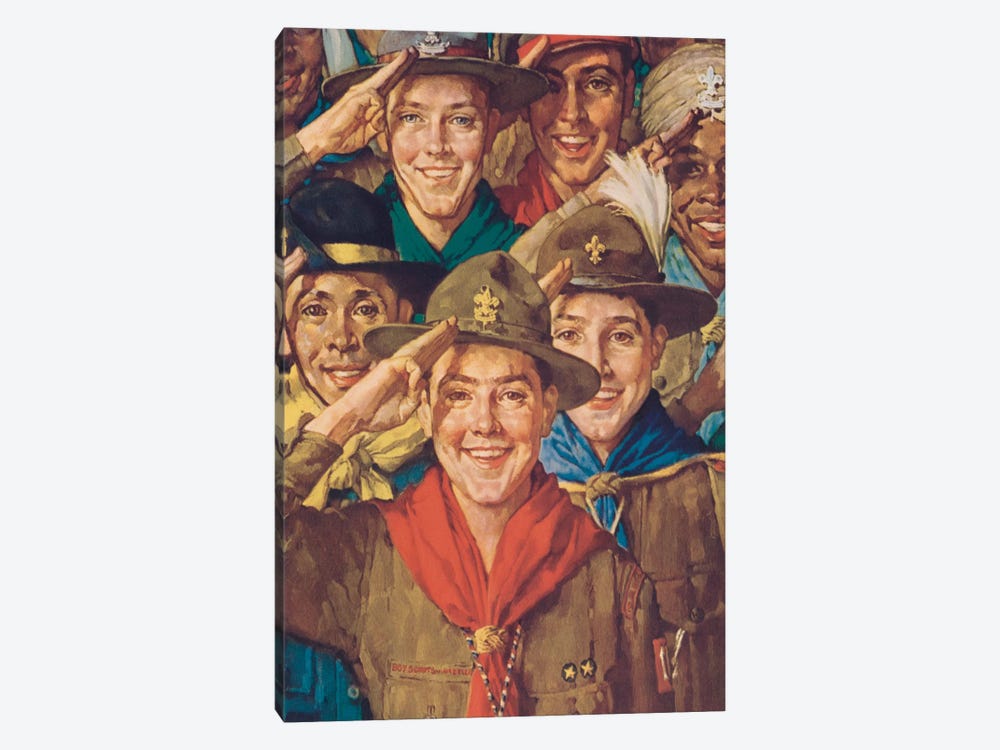 An Army of Friendship by Norman Rockwell 1-piece Canvas Print