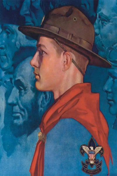 Spirit of America (Blue) by Norman Rockwell art print