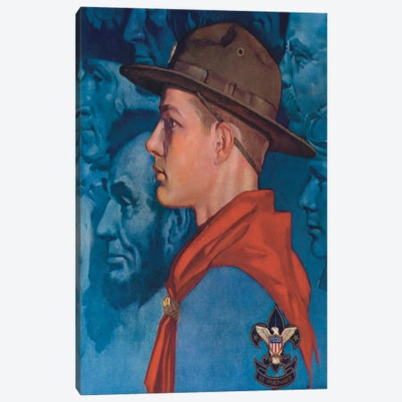 Spirit of America (Blue) Canvas Print #NRL393} by Norman Rockwell Canvas Art Print