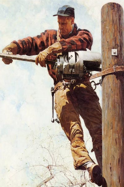 Norman Rockwell: The Lineman by Norman Rockwell
