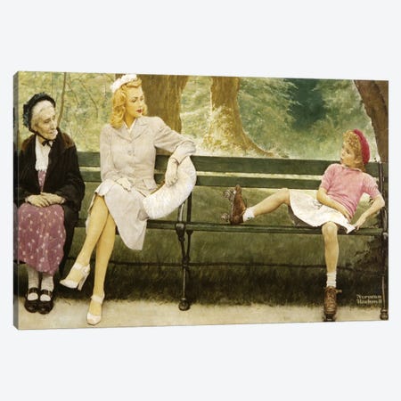 The Meeting (Full) Canvas Print #NRL398} by Norman Rockwell Art Print