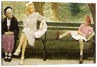 The Meeting (Full) Canvas Art Print - Norman Rockwell