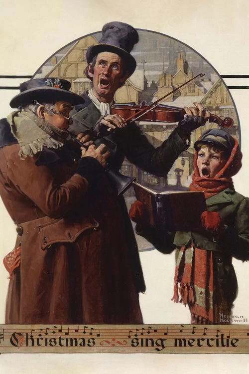Christmas Trio by Norman Rockwell wall art