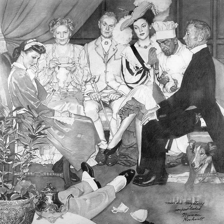 Murder Mystery by Norman Rockwell wall art