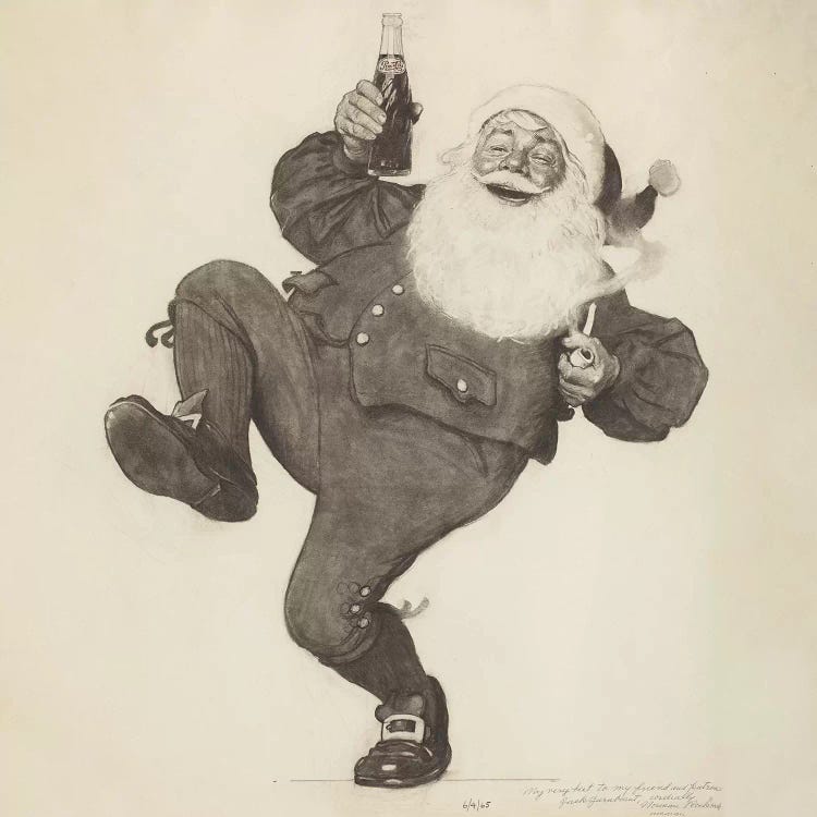Pepsi Cola Santa by Norman Rockwell wall art