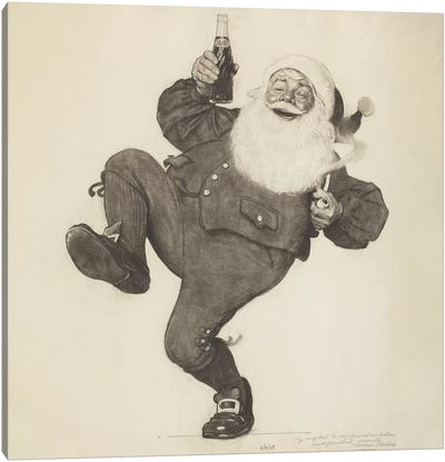 Pepsi Cola Santa Canvas Art Print - Santa Claus Art