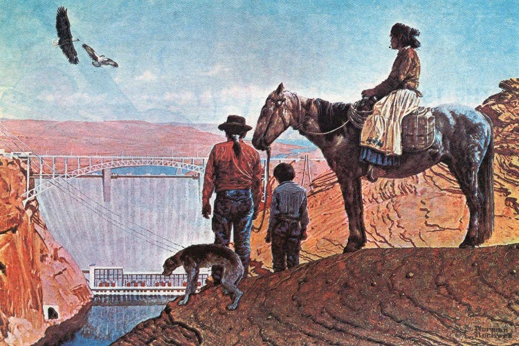 Glen Canyon Dam by Norman Rockwell wall art