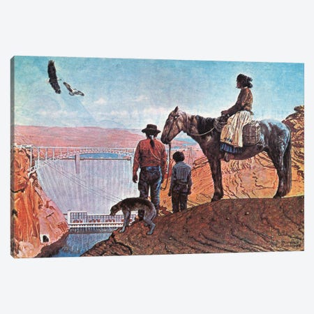 Glen Canyon Dam Canvas Print #NRL427} by Norman Rockwell Canvas Artwork