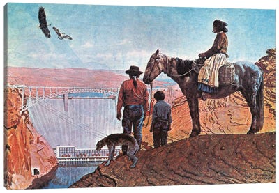 Glen Canyon Dam Canvas Art Print - Canyon Art