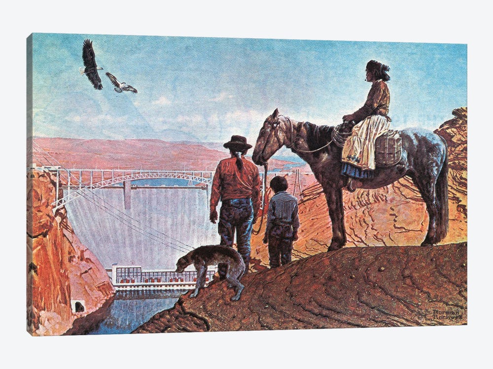 Glen Canyon Dam by Norman Rockwell 1-piece Canvas Print