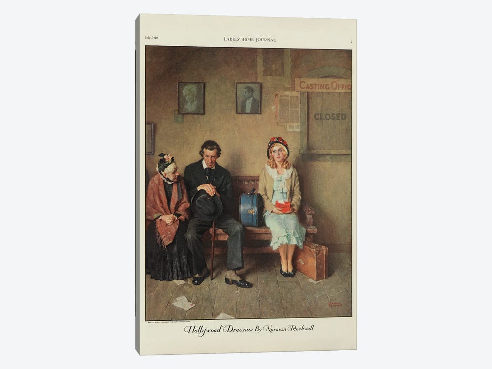 Hollywood Dreams by Norman Rockwell 1-piece Canvas Wall Art