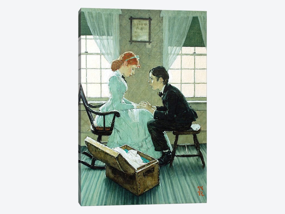 Huck Talking to Mary Jane by Norman Rockwell 1-piece Art Print
